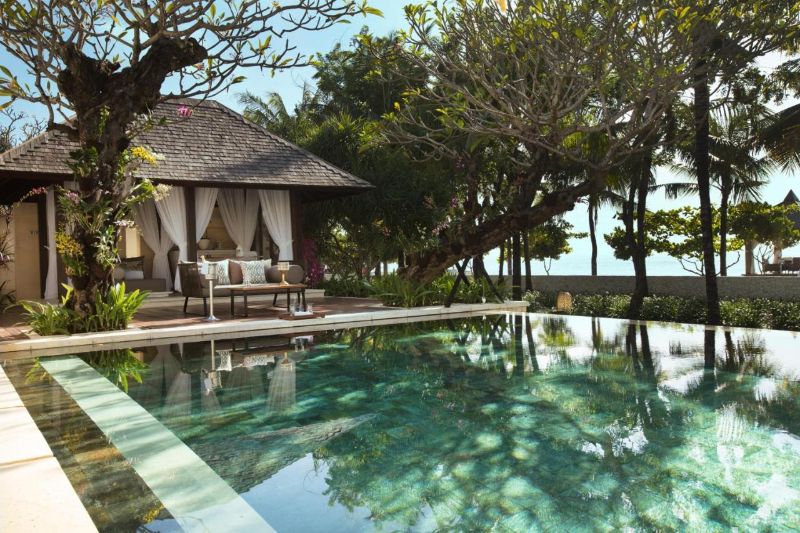 Private swimming pool at The Royal Santrian Luxury Beach Villas Bali